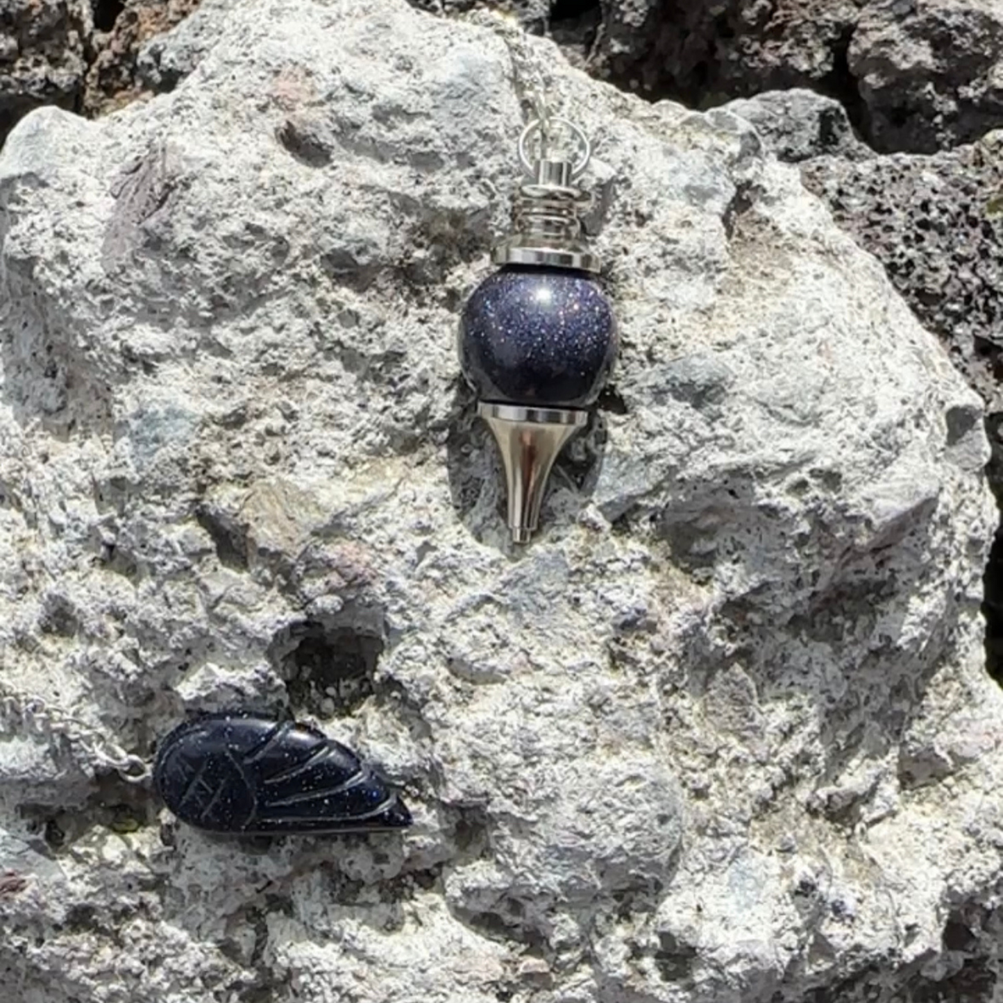 Serenity Blue Goldstone Pendulum