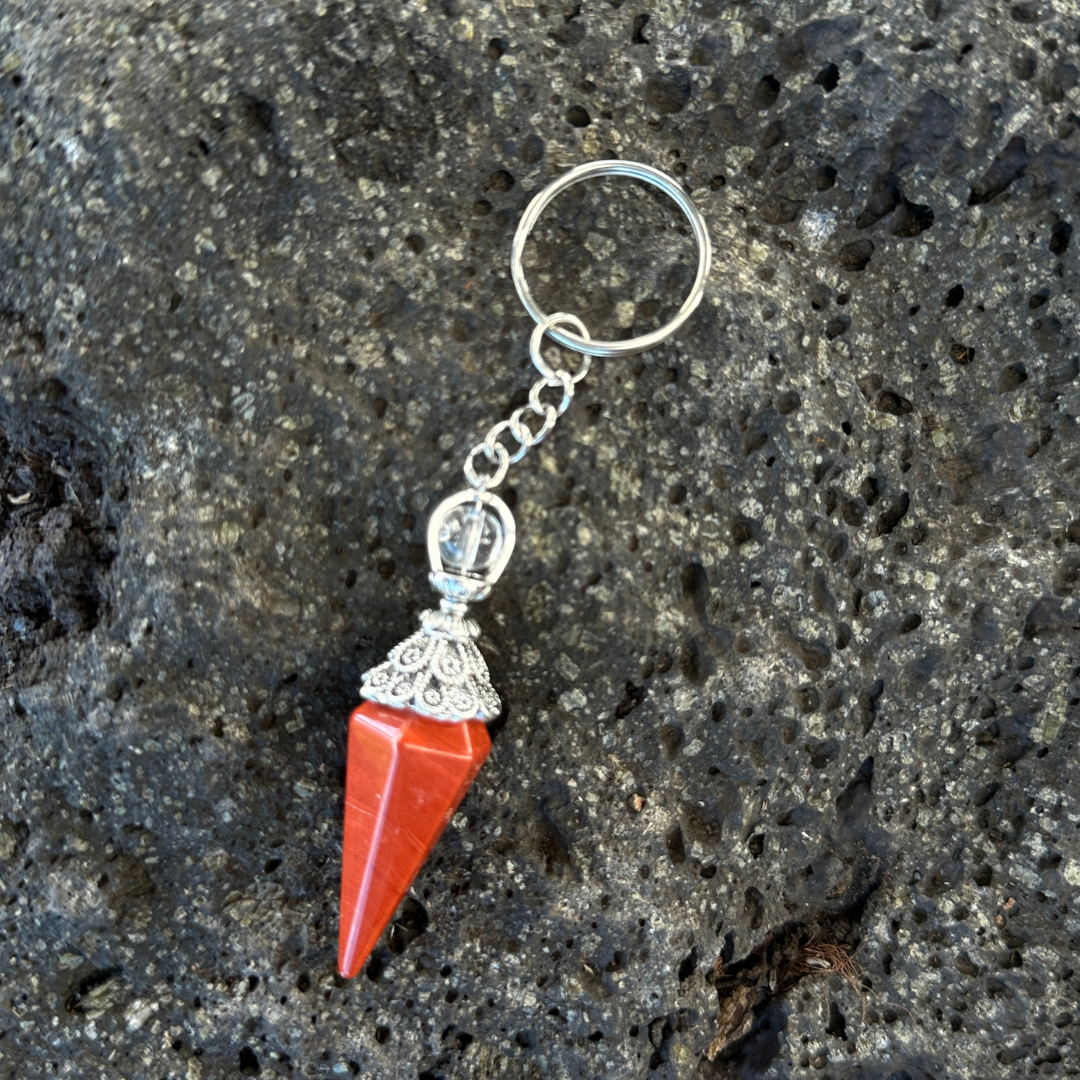 Resilient Red Jasper Pendulum Key Chain