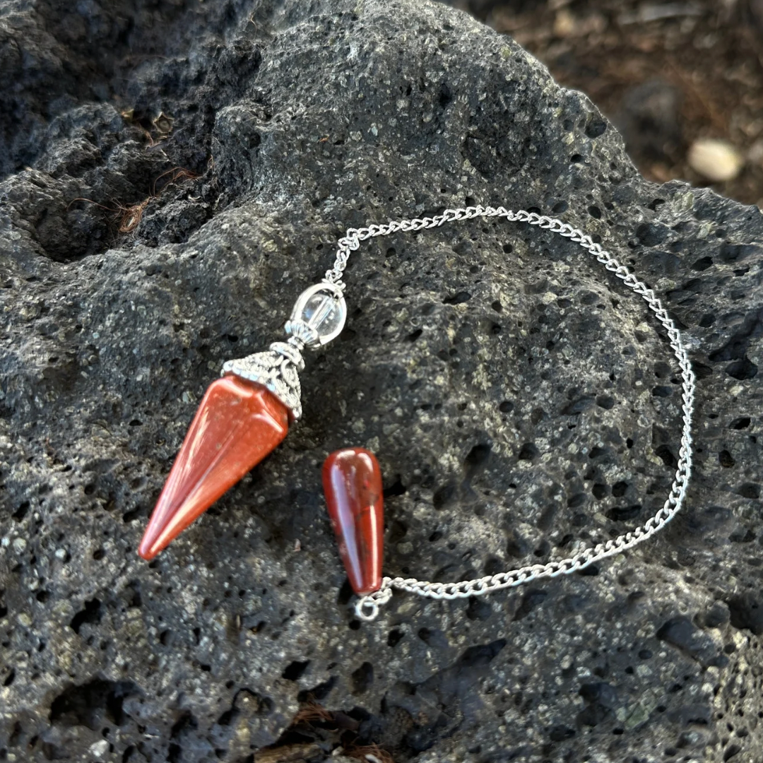 Resilient Red Jasper Teardrop Pendulum